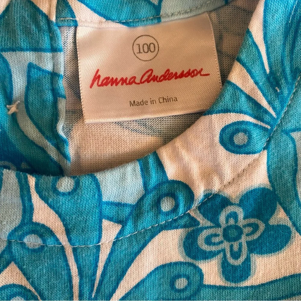 Hanna Andersson Girl's Dress Size 4 (100) Buttons Mod Daisy Retro Floral Cotton